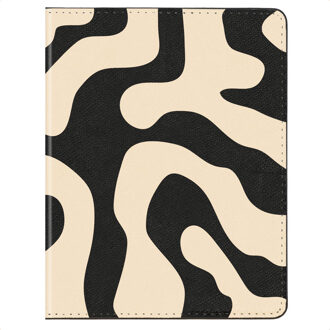 Selencia Paspoorthoes - Kunstleren cover voor je paspoort - Art Wave Black Meerkleurig