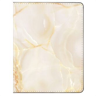 Selencia Paspoorthoes - Kunstleren cover voor je paspoort - Golden Beige Marble Meerkleurig