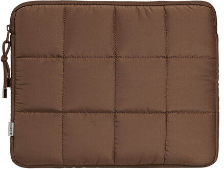 Selencia Puffy Laptop hoes 13-14 inch - Laptopsleeve - Mocha Brown Bruin - 14.2