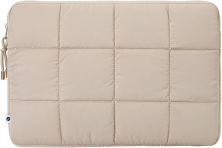 Selencia Puffy Laptop hoes 15-16 inch - Laptopsleeve - Beige - 16.2