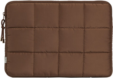 Selencia Puffy Laptop hoes 15-16 inch - Laptopsleeve - Mocha Brown Bruin - 16.2