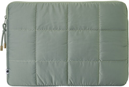 Selencia Puffy Laptop hoes 15-16 inch - Laptopsleeve - Sage Green Groen - 16.2