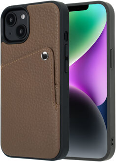 Selencia Riva Backcover met Pashouder voor de Apple iPhone 14 / 13 - Mocha Brown Bruin
