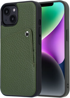 Selencia Riva Backcover met Pashouder voor de Apple iPhone 14 / 13 - Sage Green Groen
