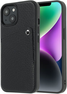 Selencia Riva Backcover met Pashouder voor de Apple iPhone 14 / 13 - Zwart