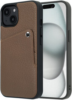 Selencia Riva Backcover met Pashouder voor de Apple iPhone 15 - Mocha Brown Bruin