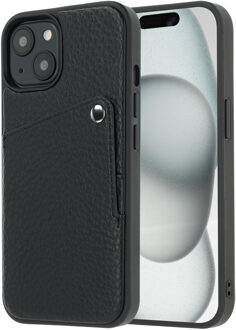 Selencia Riva Backcover met Pashouder voor de Apple iPhone 15 - Zwart