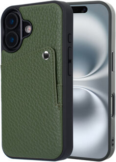 Selencia Riva Backcover met Pashouder voor de Apple iPhone 16 - Sage Green Groen