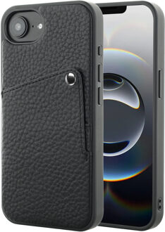 Selencia Riva Backcover met Pashouder voor de Apple iPhone 16e - Zwart