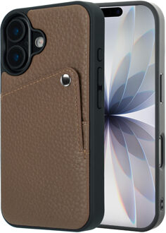 Selencia Riva Backcover met Pashouder voor de Apple iPhone 17 - Mocha Brown Bruin