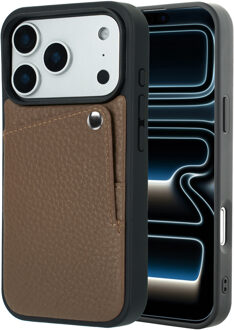 Selencia Riva Backcover met Pashouder voor de Apple iPhone 17 Pro Max - Mocha Brown Bruin
