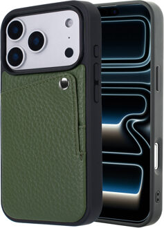 Selencia Riva Backcover met Pashouder voor de Apple iPhone 17 Pro Max - Sage Green Groen