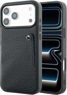 Selencia Riva Backcover met Pashouder voor de Apple iPhone 17 Pro Max - Zwart