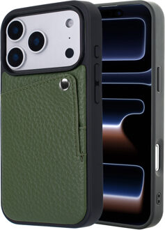 Selencia Riva Backcover met Pashouder voor de Apple iPhone 17 Pro - Sage Green Groen