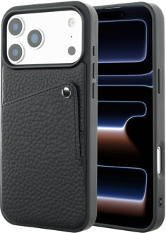 Selencia Riva Backcover met Pashouder voor de Apple iPhone 17 Pro - Zwart