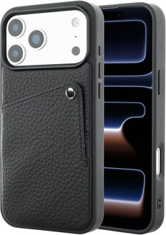 Selencia Riva Backcover met Pashouder voor de Apple iPhone 17 Pro - Zwart