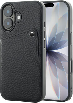 Selencia Riva Backcover met Pashouder voor de Apple iPhone 17 - Zwart