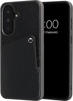 Selencia Riva Backcover met Pashouder voor de Samsung Galaxy A37 (5G) - Zwart
