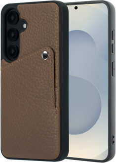Selencia Riva Backcover met Pashouder voor de Samsung Galaxy S25 / S24 - Mocha Brown Bruin