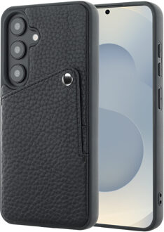 Selencia Riva Backcover met Pashouder voor de Samsung Galaxy S25 / S24 - Zwart