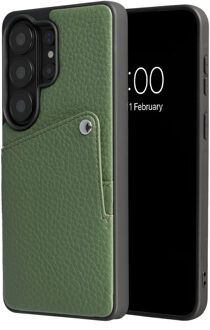Selencia Riva Backcover met Pashouder voor de Samsung Galaxy S26 Ultra - Sage Green Groen