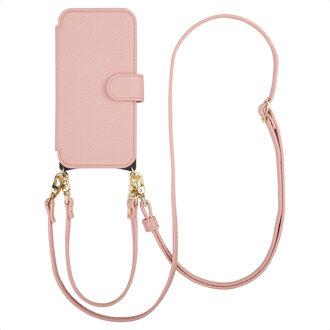 Selencia Riva Bookcase met MagSafe en Koord voor de Samsung Galaxy S25 / S24 - Old Pink Roze