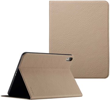 Selencia Riva Bookcase voor de Apple iPad 11 (2025) 11 inch A16 / iPad 10 (2022) 10.9 inch - Beige