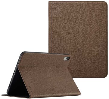 Selencia Riva Bookcase voor de Apple iPad 11 (2025) 11 inch A16 / iPad 10 (2022) 10.9 inch - Mocha Brown Bruin