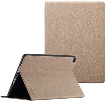 Selencia Riva Bookcase voor de Apple iPad 9 (2021) 10.2 inch / iPad 8 (2020) 10.2 inch / iPad 7 (2019) 10.2 inch - Beige