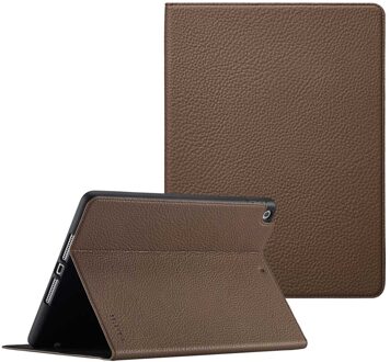 Selencia Riva Bookcase voor de Apple iPad 9 (2021) 10.2 inch / iPad 8 (2020) 10.2 inch / iPad 7 (2019) 10.2 inch - Mocha Brown Bruin