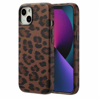 Selencia Sabi Backcover Panterprint met MagSafe voor de Apple iPhone 13 - Mocha Brown Bruin