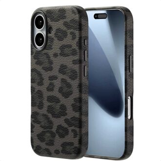 Selencia Sabi Backcover Panterprint met MagSafe voor de Apple iPhone 17 - Midnight Black Zwart
