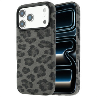 Selencia Sabi Backcover Panterprint met MagSafe voor de Apple iPhone 17 Pro Max - Midnight Black Meerkleurig