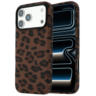 Selencia Sabi Backcover Panterprint met MagSafe voor de Apple iPhone 17 Pro Max - Mocha Brown Meerkleurig