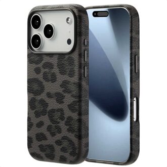 Selencia Sabi Backcover Panterprint met MagSafe voor de Apple iPhone 17 Pro - Midnight Black Zwart