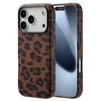 Selencia Sabi Backcover Panterprint met MagSafe voor de Apple iPhone 17 Pro - Mocha Brown Bruin