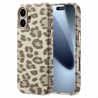 Selencia Sabi Backcover Panterprint met MagSafe voor de Apple iPhone 17 - Soft Ivory Beige