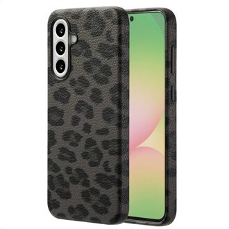 Selencia Sabi Backcover Panterprint met MagSafe voor de Samsung Galaxy A56 - Midnight Black Zwart