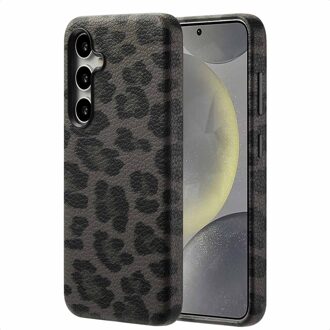 Selencia Sabi Backcover Panterprint met MagSafe voor de Samsung Galaxy S24 - Midnight Black Zwart