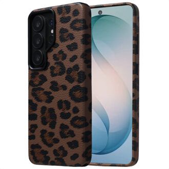 Selencia Sabi Backcover Panterprint met MagSafe voor de Samsung Galaxy S26 Ultra - Mocha Brown Meerkleurig