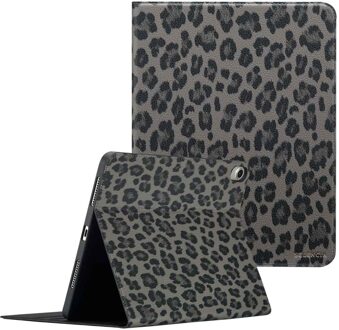 Selencia Sabi Bookcase met panterprint voor de Apple iPad Air 11 inch (2026) M4 / (2025) M3 / (2024) M2 / Air 5 (2022) / Air 4 (2020) - Midnight Black Zwart