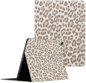 Selencia Sabi Bookcase met panterprint voor de Apple iPad Air 11 inch (2026) M4 / (2025) M3 / (2024) M2 / Air 5 (2022) / Air 4 (2020) - Soft Ivory Beige