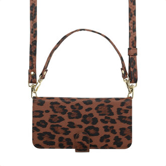 Selencia Sabi Bookcase met Panterprint voor de Samsung Galaxy A55 - Mocha Brown Bruin