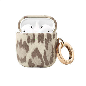 Selencia Sabi Case met panterprint voor de  Apple Airpods 1 / 2 - Soft Ivory Beige - One size