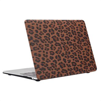 Selencia Sabi Laptop Cover Panterprint voor de Apple MacBook Air 13 inch (2018-2020) - Mocha Brown Meerkleurig