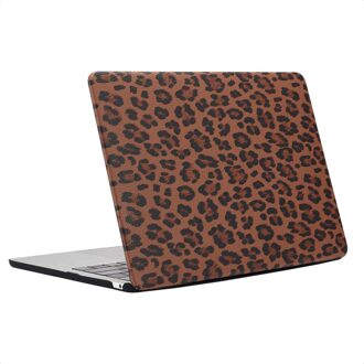 Selencia Sabi Laptop Cover Panterprint voor de Apple MacBook Air 13 inch (2022 / 2024 M3 chip / 2025 M4 chip) - Mocha Brown Meerkleurig