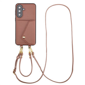 Selencia Sera Telefoonhoes met Koord en Envelop Pashouder voor de Samsung Galaxy A37 (5G) - Old Pink Lichtroze