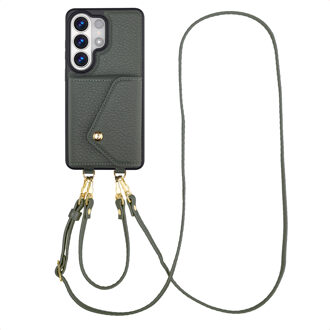 Selencia Sera Telefoonhoes met Koord en Envelop Pashouder voor de Samsung Galaxy S26 Ultra - Sage Green Groen