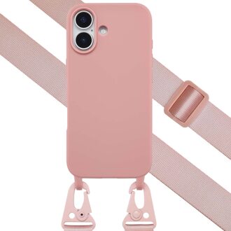 Selencia Siliconen hoesje met afneembaar koord voor de Apple iPhone 17 - Sand Pink Roze