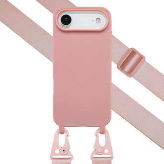 Selencia Siliconen hoesje met afneembaar koord voor de Apple iPhone Air - Sand Pink Roze